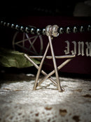 The Craft - Collier ras-de-cou en perles d'hématite, quartz aura, argent et pentagramme forgé