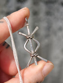 Commande personnalisée Imen - Collier en argent, rune liée Ingwaz et Isa forgée