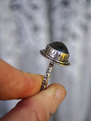 [Réservé] La Cartomancienne - Bague en obsidienne œil céleste et argent
