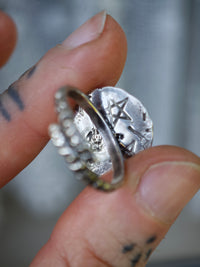 [Réservé] La Cartomancienne - Bague en obsidienne œil céleste et argent