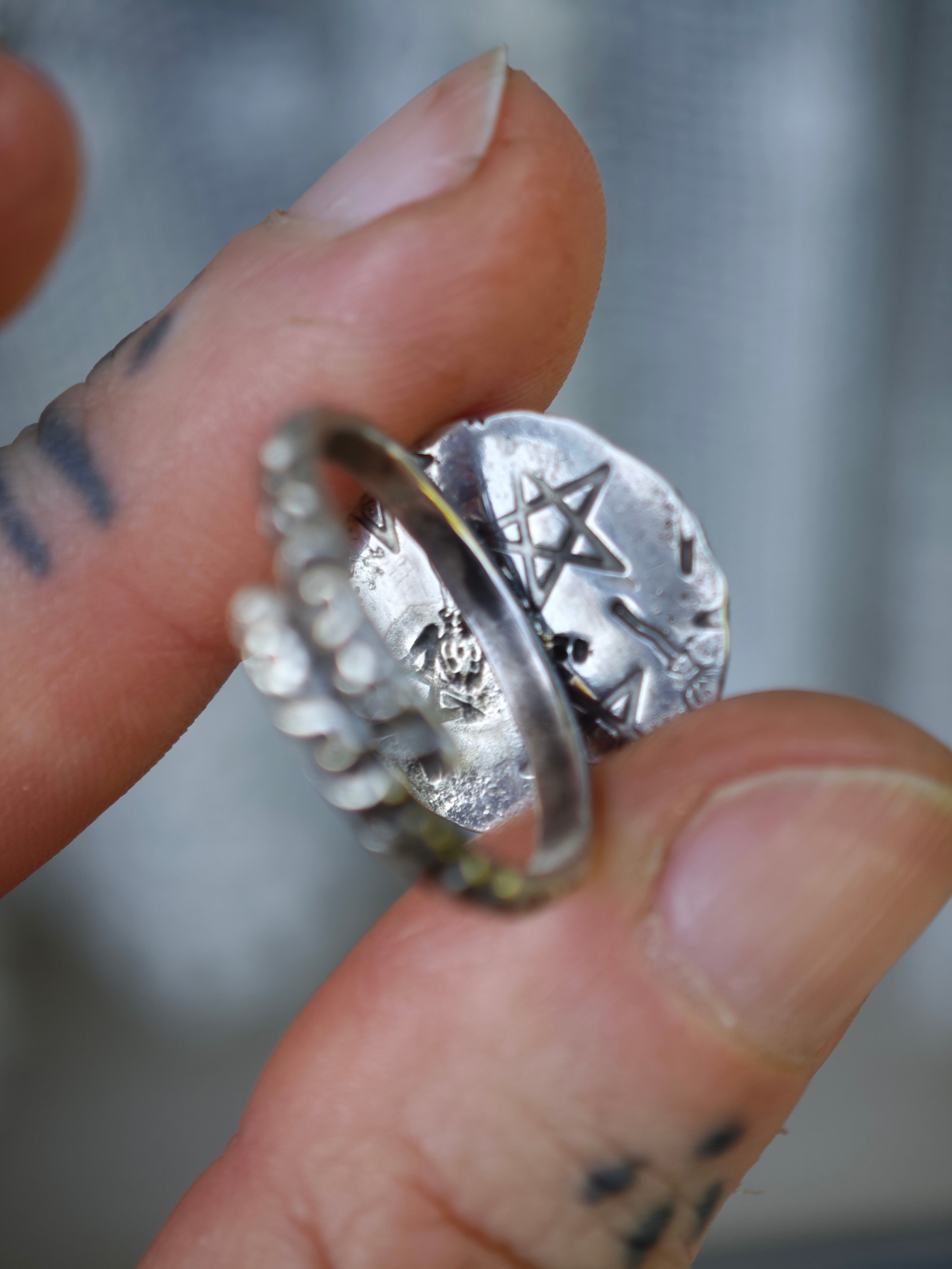 [Réservé] La Cartomancienne - Bague en obsidienne œil céleste et argent