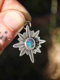 [Réservé] L'Astrologue - Pendentif en opale de Lightning Ridge et argent