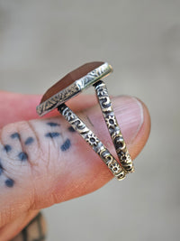 [Réservé] Hélios - Bague en pierre de soleil "pluie de météorites", argent