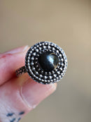[Réservé] Lilith - Bague en diopside étoile noire et argent