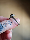 [Réservé] Lilith - Bague en diopside étoile noire et argent