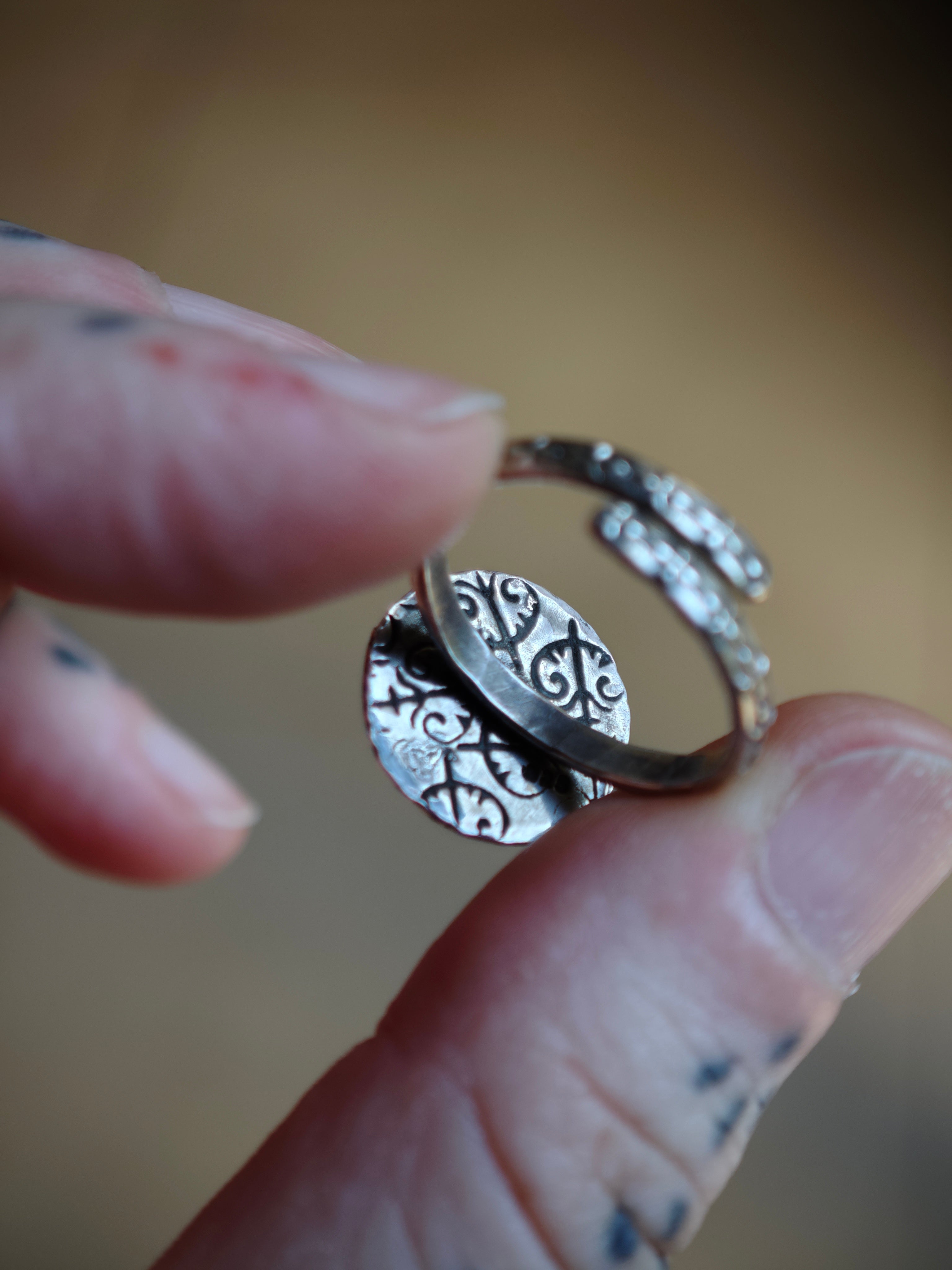 [Réservé] Lilith - Bague en diopside étoile noire et argent