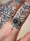 [Réservé] Lilith - Bague en diopside étoile noire et argent