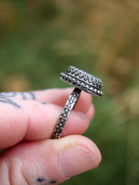[Réservé] La Sorcière Blanche - Bague en agate druse et argent
