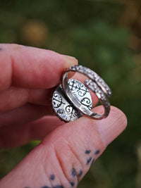 [Réservé] La Sorcière Blanche - Bague en agate druse et argent