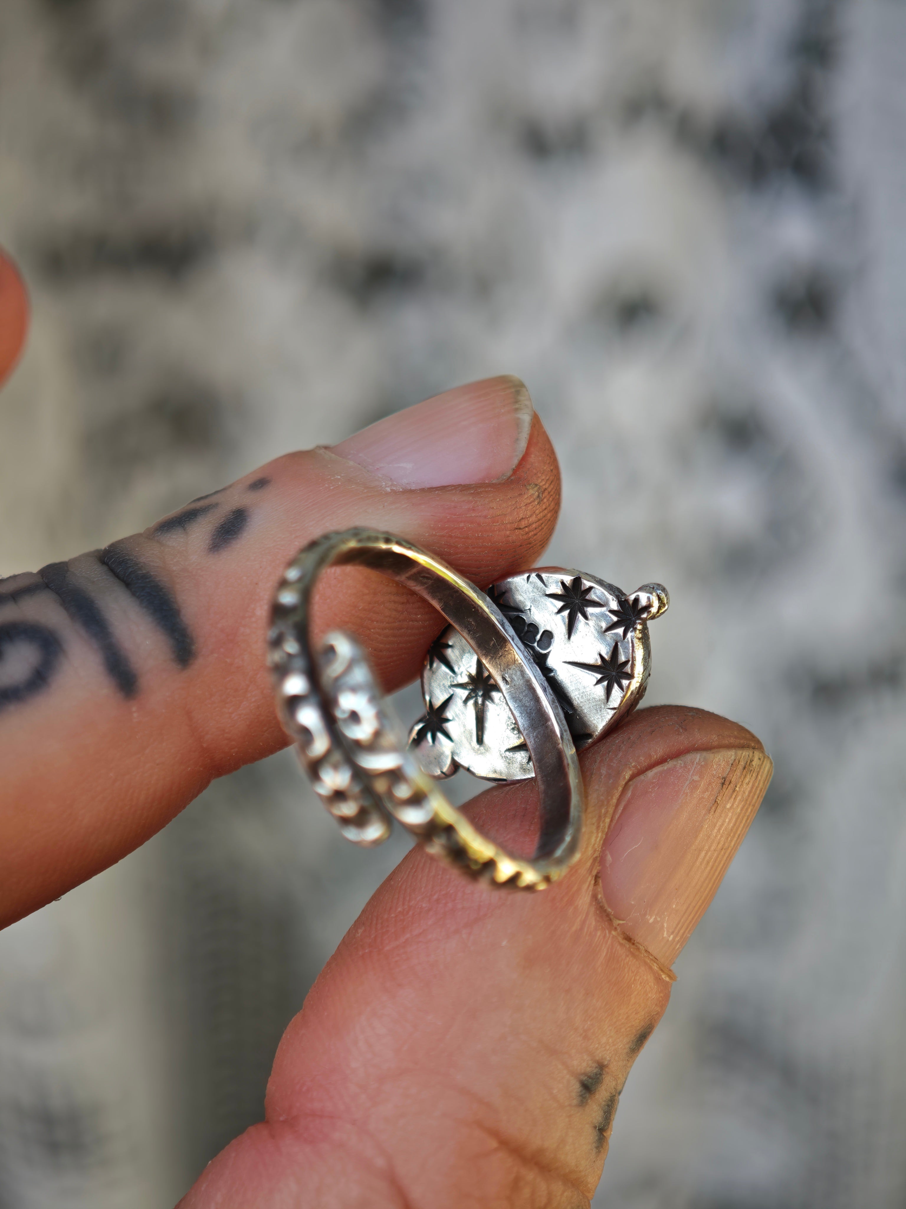 [Réservé] Le Trésor d'Hélios - Bague en citrine bicolore facettée et argent