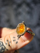 [Réservé] Le Trésor d'Hélios - Bague en citrine bicolore facettée et argent