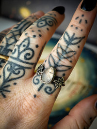 Asteria - Bague en quartz rose diopside facetté et argent