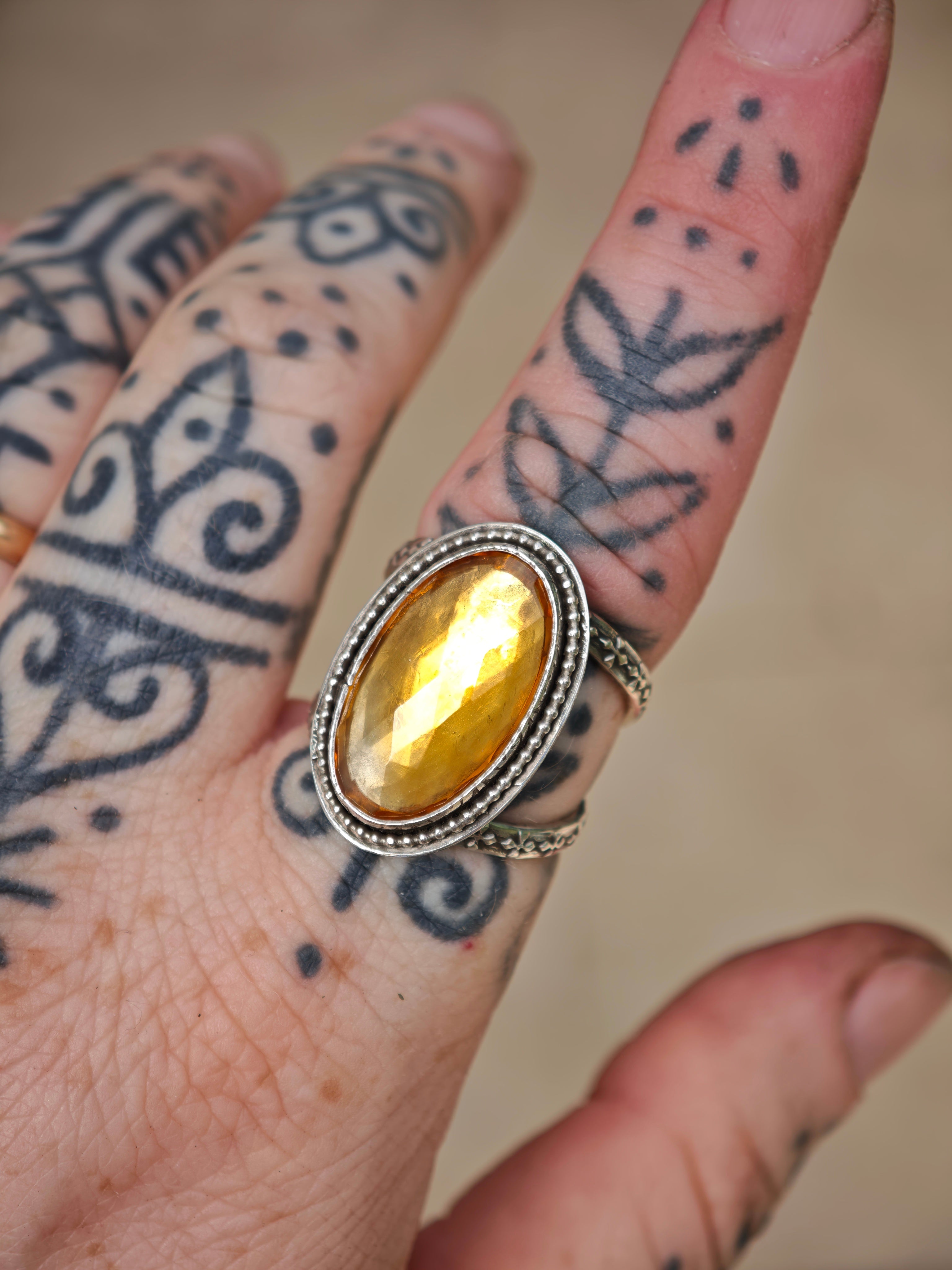 [Réservé] Abondance - Bague en citrine facettée et argent