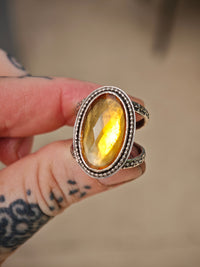[Réservé] Abondance - Bague en citrine facettée et argent