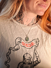 [Réservé] Forest Witch - Pendentif en agate mousse facettée et argent, fenêtre gothique au dos