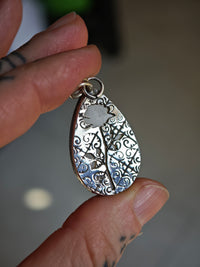 [Réservé] Aphrodite - Pendentif en pierre de lune blanche véritable et argent, rose au dos