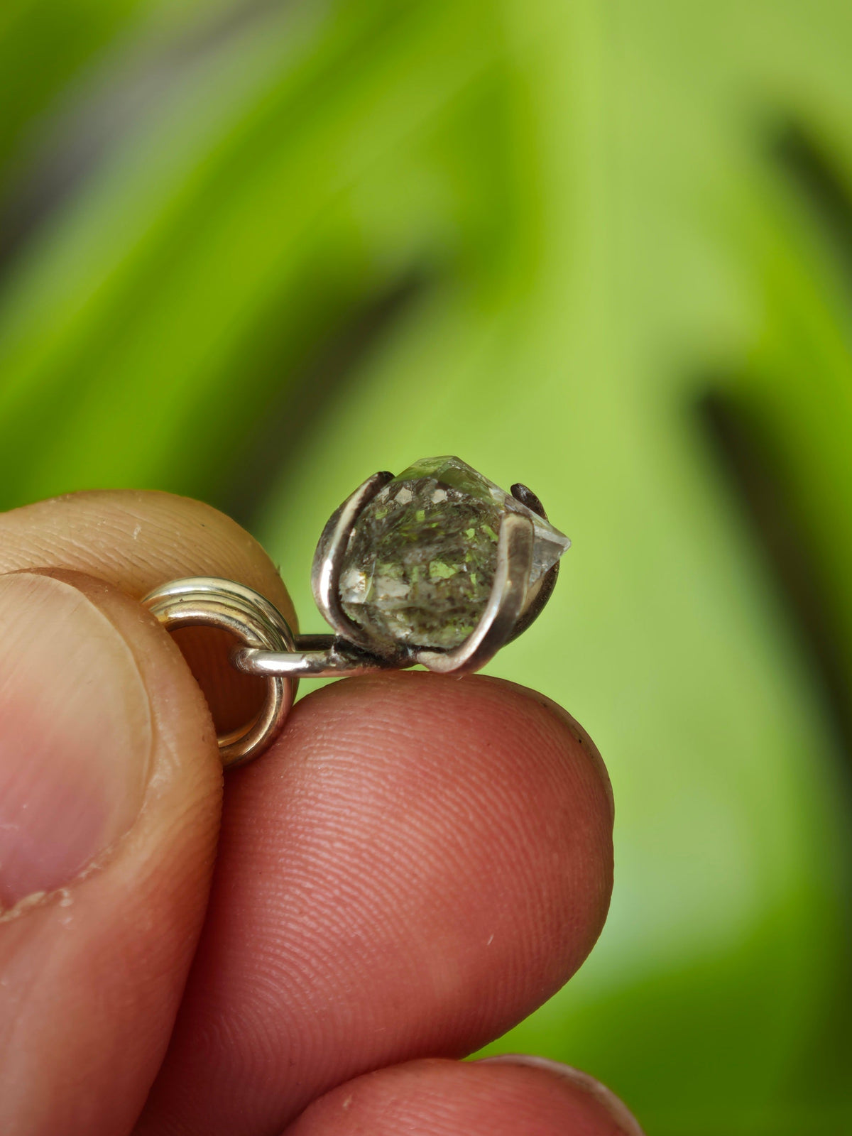 [Réservé] L'Oracle - Pendentif en diamant Herkimer brut et argent