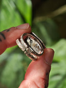 [Réservé] Pastel Goth - Bague chauve-souris en quartz lavande et argent