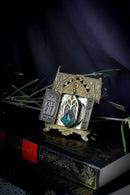 Gothica - Collier arche gothique en turquoise du Tibet, laiton et argent