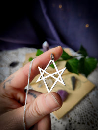 Hexagram - Silver necklace, handmade unicursal hexagram