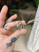 [Réservé] Sacré Geometria - Bague en spinelle noir facetté et argent