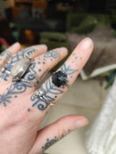 [Réservé] Sacré Geometria - Bague en spinelle noir facetté et argent