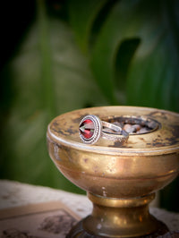 Devotionis - Faceted Garnet Dome and Silver Ring