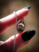 Magicae Noctis - Raw Herkimer Diamond and Silver Necklace, Forged Bat