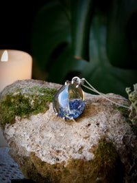 Amuleto di Thor - Quarzo sciamano colorato (Lodolite) e collana d'argento