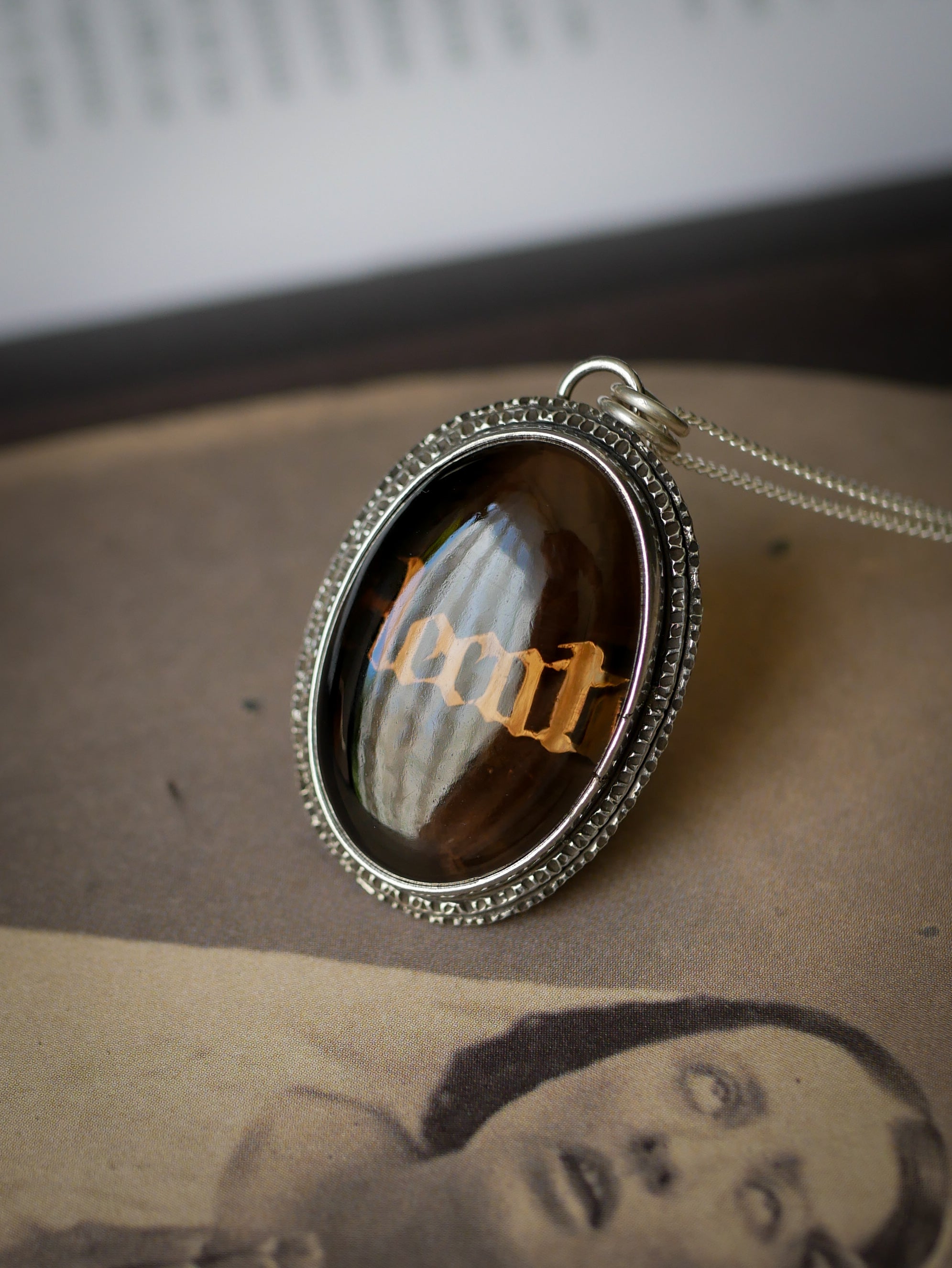 Hecate - Faceted Smoky Quartz, Silver and Brass Necklace