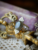 Dorje - Bague en labradorite bleue / violette et argent