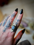 Dorje - Bague en labradorite bleue / violette et argent