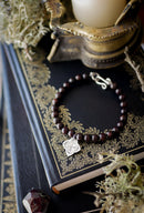 Gothic Witch - Bracelet en perles de grenat et argent