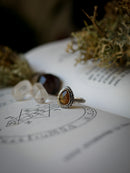 L'Œil d'Horus - Bague en quartz rutile doré facetté et argent