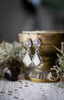 Magie Blanche - Boucles d'oreilles en pierre de lune blanche facettée véritable et argent