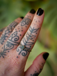 The Necromancer - Genuine Raw Emerald and Silver Ring