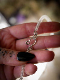 La Voisin - Collier en perles de jade blanc et argent