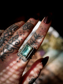 La Dryade - Bague en fluorite verte facettée et argent
