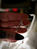 Baldr - Collier ras-de-cou en grenat, perles de jade blanc et argent