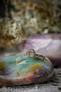 Fossilia - Ammonite Fossil and Silver Ring