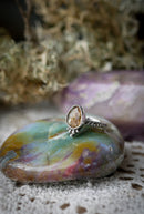 Vasudhārā - Faceted Golden Rutilated Quartz and Silver Ring