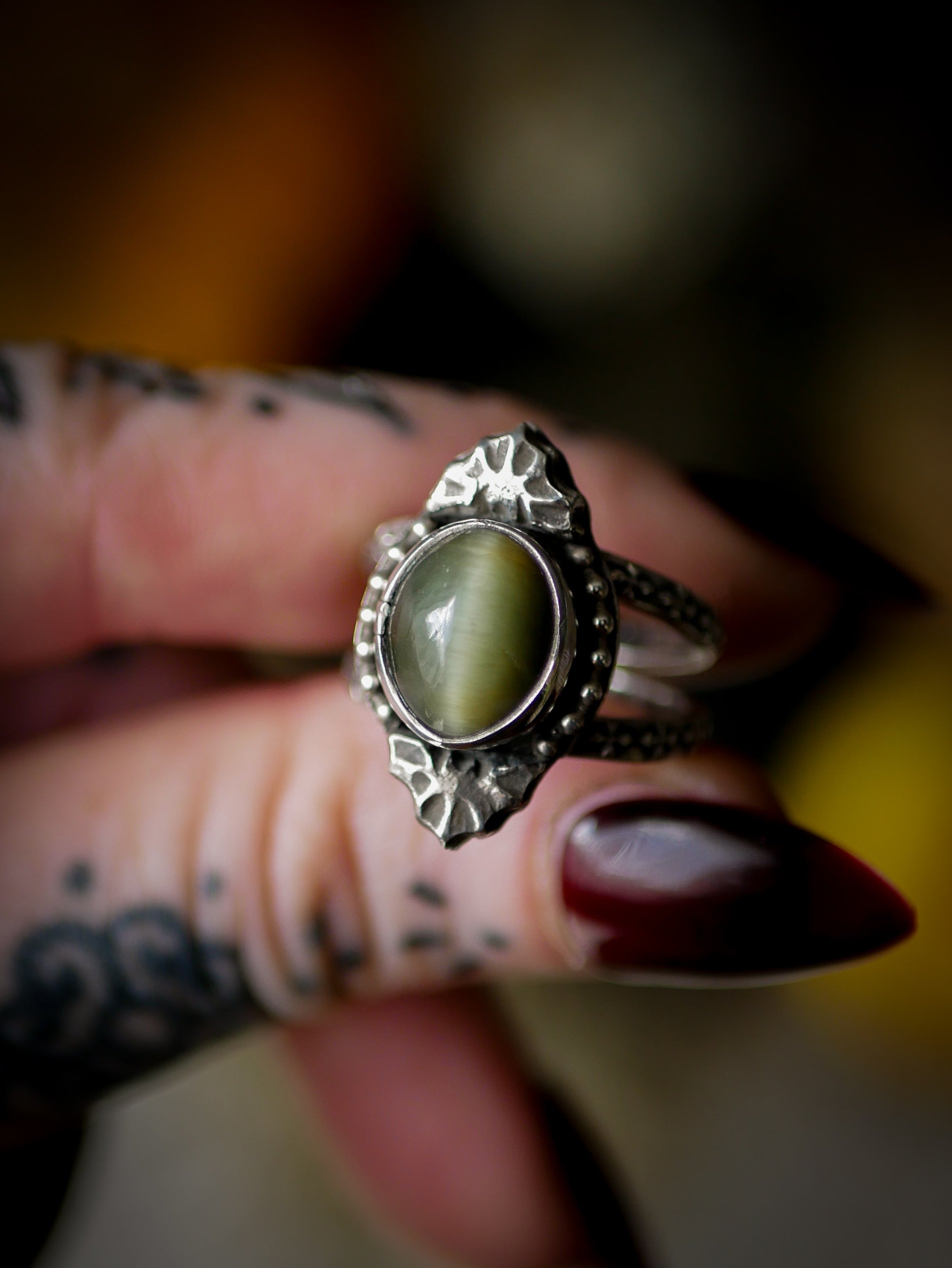 Nosferatu - Actinolite and Silver Ring