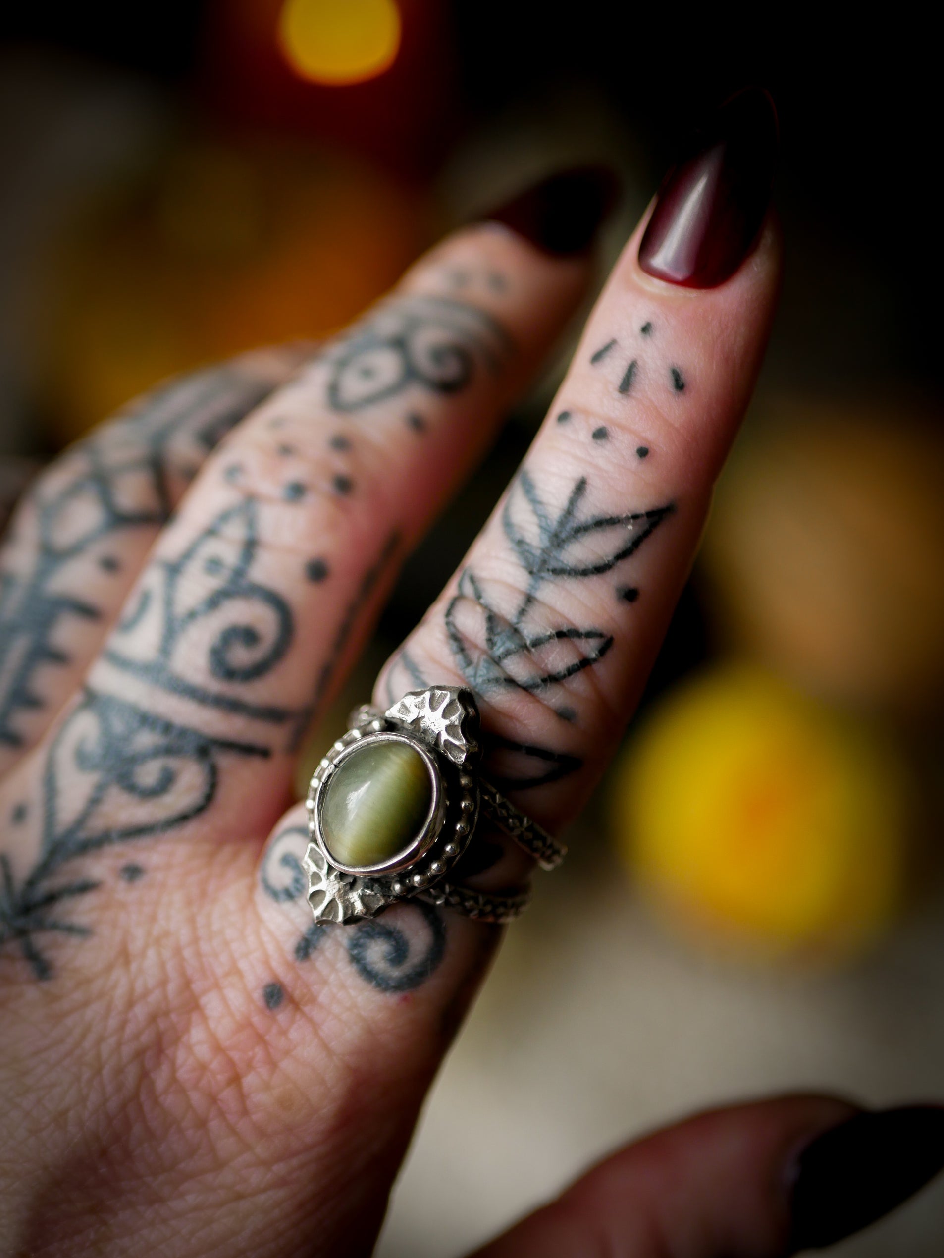 Nosferatu - Actinolite and Silver Ring