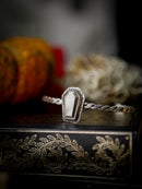 The Spirit of the Cemetery - Pyrite and Silver Coffin Bangle Bracelet
