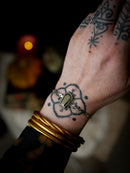 The Spirit of the Cemetery - Pyrite and Silver Coffin Bangle Bracelet