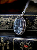 Samhain - Collier en hématite botryoïdale, argent et pentagramme forgé au dos