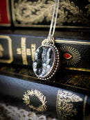 Samhain - Botryoidal Hematite Necklace, Silver and Forged Pentagram on Back