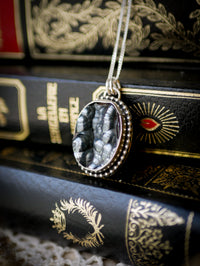 Samhain - Botryoidal Hematite Necklace, Silver and Forged Pentagram on Back