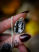 Samhain - Botryoidal Hematite Necklace, Silver and Forged Pentagram on Back