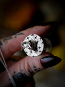 The Necromancer - Silver, Glass, Coffin Nail, and Raw Ruby Vial Necklace